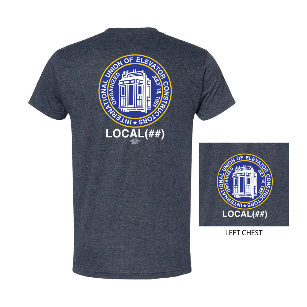 IUEC INTERNATIONAL UNION OF ELEVATOR CONSTRUCTORS MENS COTTON SHORT SLEEVE TRI BLEND T-SHIRT  5710