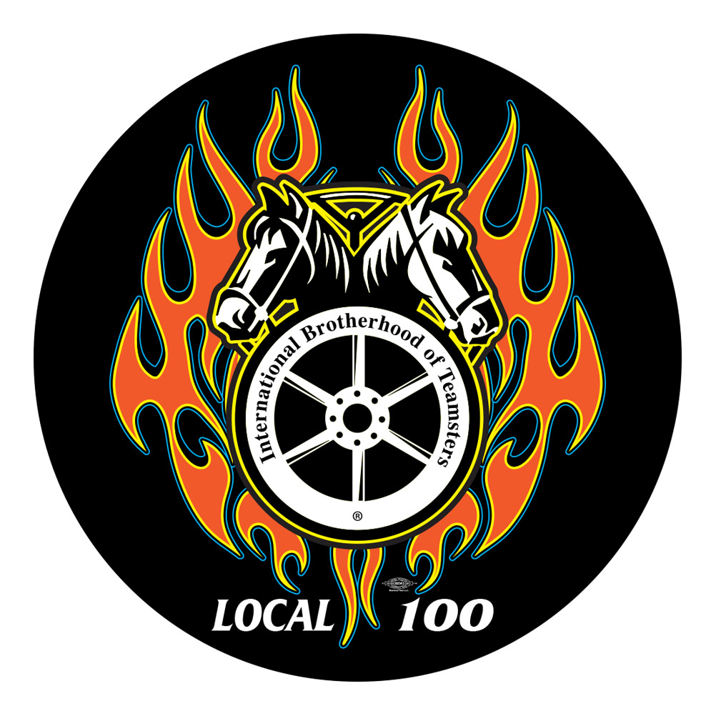 TEAMSTERS LOCAL 100 FIRE DOUBLE HORSE STICKER UNION MADE PICK YOUR SIZE AND QUANTITY