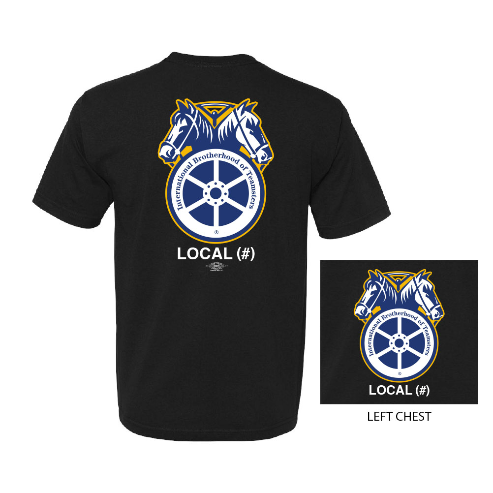 TEAMSTERS LOGO DOUBLE HORSE HEAD USA MADE UNION PRINTED MENS T-SHIRT