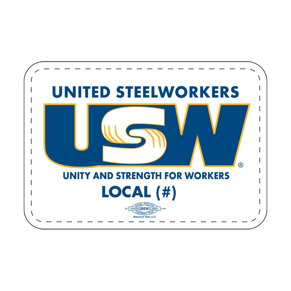 USW UNITED STEEL WORKERS WHITE STICKERS